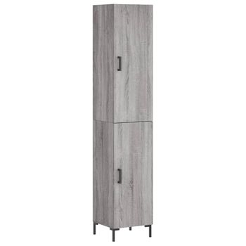 Aparador Alto Madera Contrachapada Gris Sonoma 34,5x34x180 Cm Vidaxl