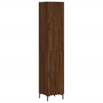 Aparador Alto Madera Contrachapada Roble Marrón 34,5x34x180 Cm Vidaxl