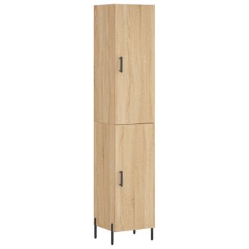 Aparador De Madera Contrachapada Roble Sonoma 34,5x34x180 Cm Vidaxl