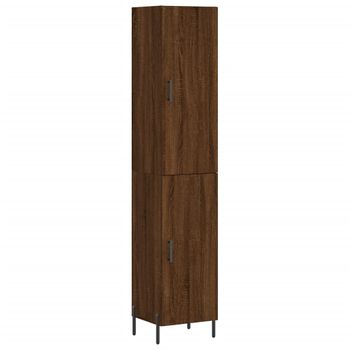 Aparador Alto Madera Contrachapada Roble Marrón 34,5x34x180 Cm Vidaxl