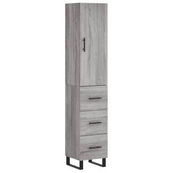 Aparador Alto Madera Contrachapada Gris Sonoma 34,5x34x180 Cm Vidaxl