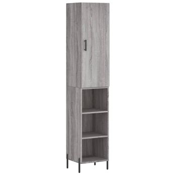 Aparador Alto Madera Contrachapada Gris Sonoma 34,5x34x180 Cm Vidaxl