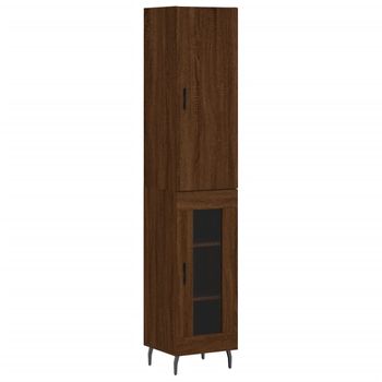 Aparador Alto Madera Contrachapada Roble Marrón 34,5x34x180 Cm Vidaxl