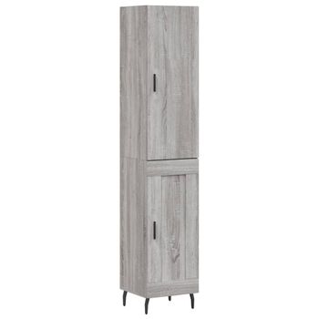 Aparador Alto Madera Contrachapada Gris Sonoma 34,5x34x180 Cm Vidaxl