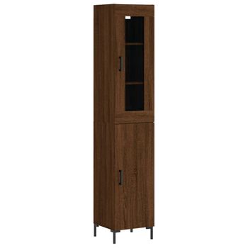 Aparador Alto Madera Contrachapada Roble Marrón 34,5x34x180 Cm Vidaxl