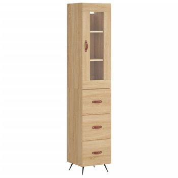 Aparador De Madera Contrachapada Roble Sonoma 34,5x34x180 Cm Vidaxl