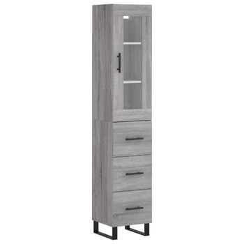 Aparador Alto Madera Contrachapada Gris Sonoma 34,5x34x180 Cm Vidaxl