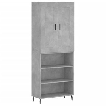 Aparador Alto Madera Contrachapada Gris Hormigón 69,5x34x180 Cm Vidaxl