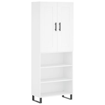 Aparador Alto Madera Contrachapada Blanco 69,5x34x180 Cm Vidaxl