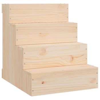 Escalera Para Mascotas Madera Maciza De Pino 40x49x47 Cm Vidaxl