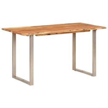 Mesa De Comedor Madera Maciza De Acacia 140x70x76 Cm Vidaxl