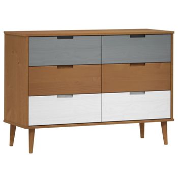 Mesita De Noche Molde Madera Maciza De Pino Marrón 113x40x80 Cm Vidaxl