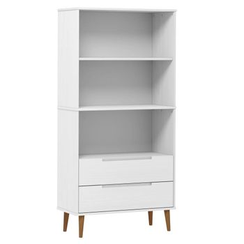 Librería Molde Madera Maciza De Pino Blanco 85x35x170,5 Cm Vidaxl