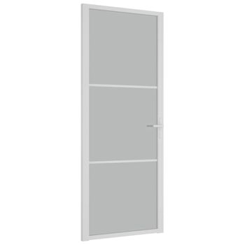 Puerta Interior De Vidrio Y Aluminio Blanco Mate 83x201,5 Cm Vidaxl