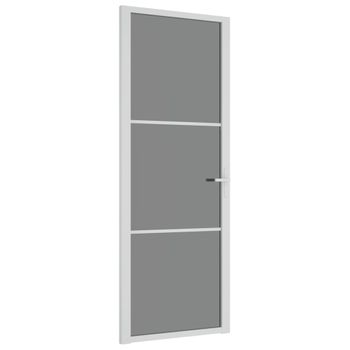 Puerta Interior Vidrio Egs Y Aluminio Blanco 76x201,5 Cm Vidaxl