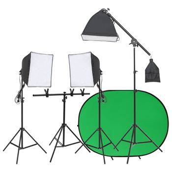 Kit De Estudio Fotográfico Con Iluminación Y Fondo Vidaxl