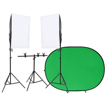 Kit De Estudio Fotográfico Con Iluminación Y Fondo Vidaxl