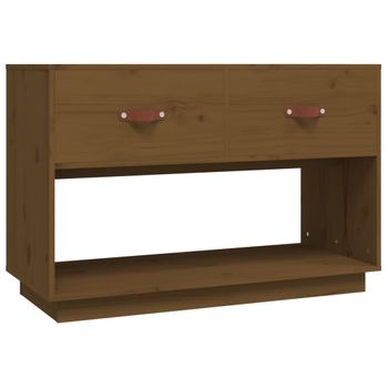 Mueble De Tv Madera Maciza De Pino Marrón Miel 90x40x60 Cm Vidaxl