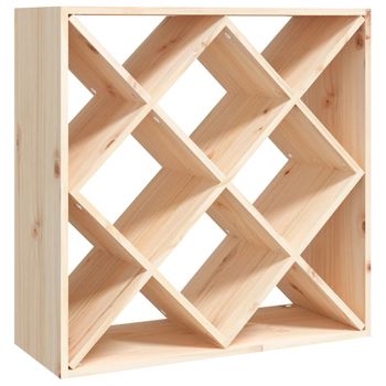 Botellero De Madera Maciza De Pino 62x25x62 Cm Vidaxl