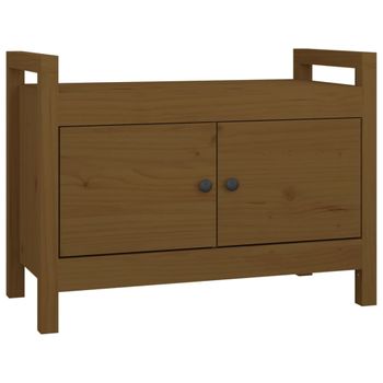 Banco De Recibidor Madera Maciza De Pino Marrón Miel 80x40x60cm Vidaxl