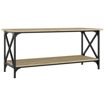 Mesa De Centro Madera Y Hierro Roble Sonoma 100x45x45 Cm Vidaxl