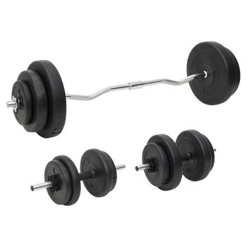 Juego De Barras Y Mancuernas Con Discos 60 Kg Vidaxl