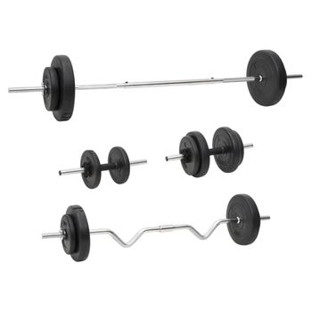 Juego De Barras Y Mancuernas Con Discos 60 Kg Vidaxl