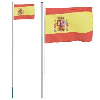 Mástil Y Bandera De España Aluminio 5,55 M Vidaxl con Ofertas en Carrefour