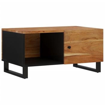 Mesa De Centro Madera Maciza Acacia Y Contrachapada 80x50x40 Cm Vidaxl