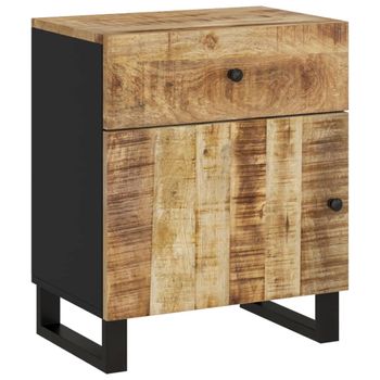 Mesita De Noche Madera Mango Madera Contrachapada 50x33x60 Cm Vidaxl