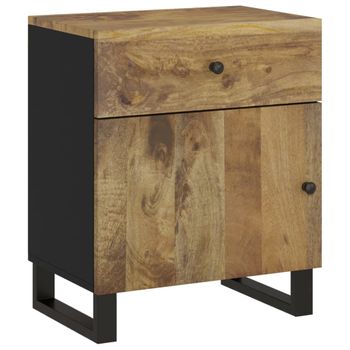 Mesita De Noche Madera Mango Madera Contrachapada 50x33x60 Cm Vidaxl