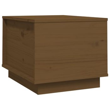 Mesa De Centro Madera Maciza De Pino Marrón Miel 40x50x35 Cm Vidaxl