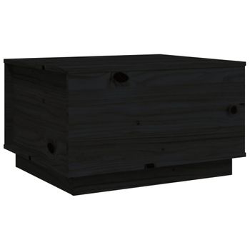 Mesa De Centro De Madera Maciza De Pino Negro 60x50x35 Cm Vidaxl