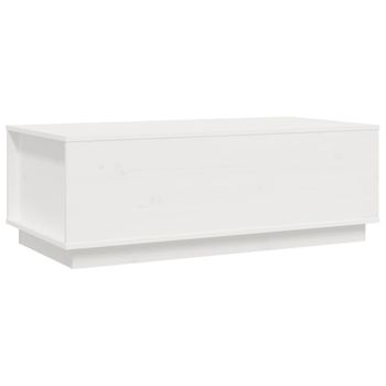 Mesa De Centro De Madera Maciza De Pino Blanco 100x50x35 Cm Vidaxl