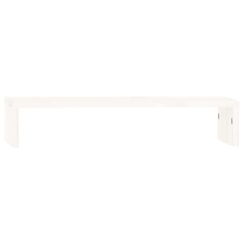 Soporte De Monitor Madera Maciza De Pino Blanco 50x27x10 Cm Vidaxl