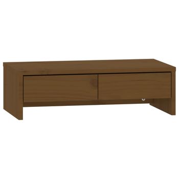 VidaXL Soporte monitor madera maciza pino marrón miel (39-72)x17x43 cm