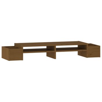 vidaXL Soporte para monitor madera maciza pino marrón miel 81x20x30 cm