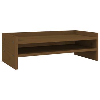 Soporte Para Monitor Madera Maciza Pino Marrón Miel 50x24x16 Cm Vidaxl