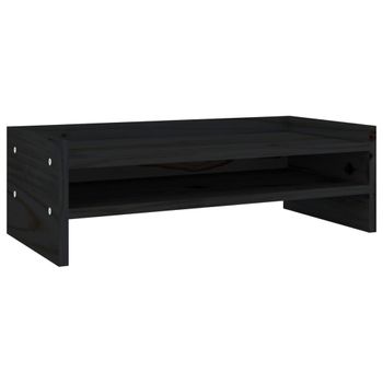 Soporte de monitor madera maciza de pino negro 60x24x10,5 cm - referencia  Mqm-813938