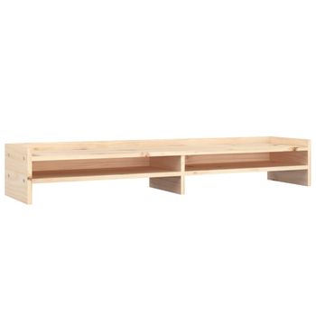 Soporte de monitor madera maciza pino marrón miel 80x24x10,5 cm -  referencia Mqm-813942