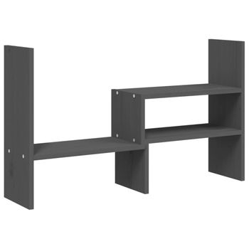 VidaXL Soporte para monitor madera maciza de pino gris 81x20x30 cm