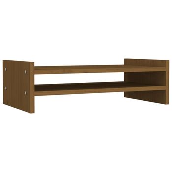 Soporte De Monitor Madera Maciza Pino Marrón Miel 50x27x15 Cm Vidaxl