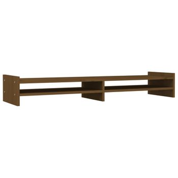 Soporte De Monitor Madera Maciza Pino Marrón Miel 100x27x15 Cm Vidaxl