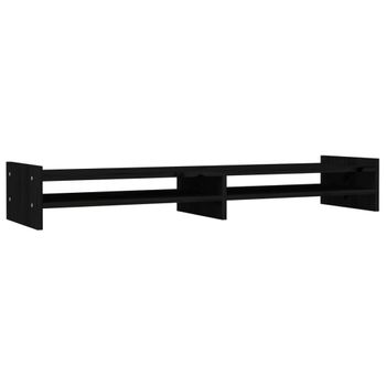 Soporte Para Monitor Madera Maciza De Pino Negro 100x27x15 Cm Vidaxl