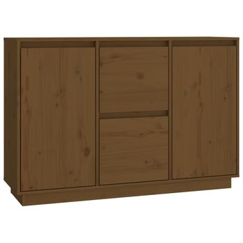 Aparador De Madera Maciza De Pino Marrón Miel 111x34x75 Cm Vidaxl