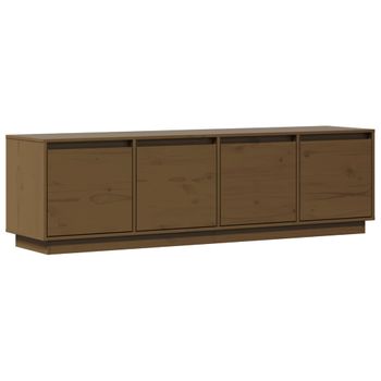 Mueble De Tv Madera Maciza De Pino Marrón Miel 156x37x45 Cm Vidaxl