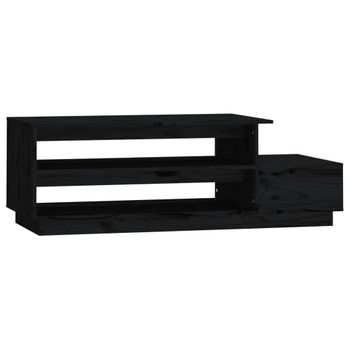 Mesa De Centro Madera Maciza De Pino Negro 120x50x40,5 Cm Vidaxl