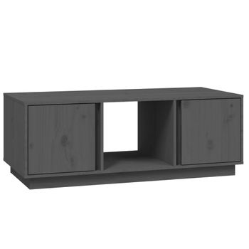 Mesa De Centro De Madera Maciza De Pino Gris 110x50x40 Cm Vidaxl