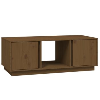 Mesa De Centro Madera Maciza De Pino Marrón Miel 110x50x40 Cm Vidaxl