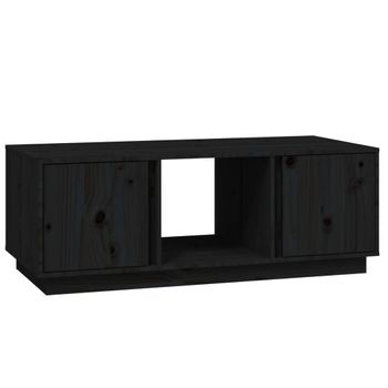 Mesa De Centro De Madera Maciza De Pino Negro 110x50x40 Cm Vidaxl